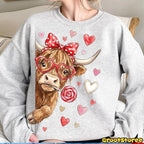 Funny Valentine Highland Cow Sweatshirt/ T-Shirt