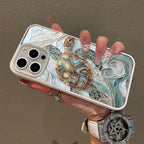 Mosaic Sea Turtle Magnetic Phone Case MagSafe Compatible Anti-Fall Protective Cover for iPhone 11-17 Pro Max Chic Girly Style