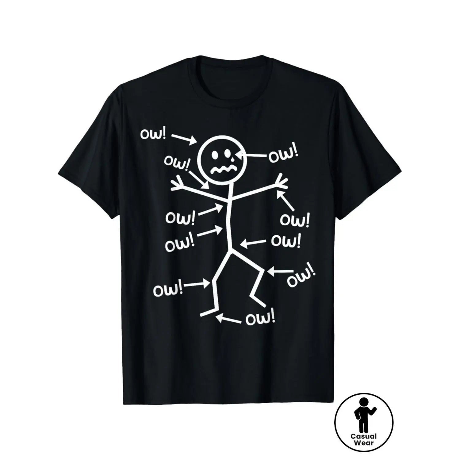 Humorous Chronic Pain Awareness T Shirt for Summer Casual Wear Round Neck Short Sleeve Machine Washable Everyday Top