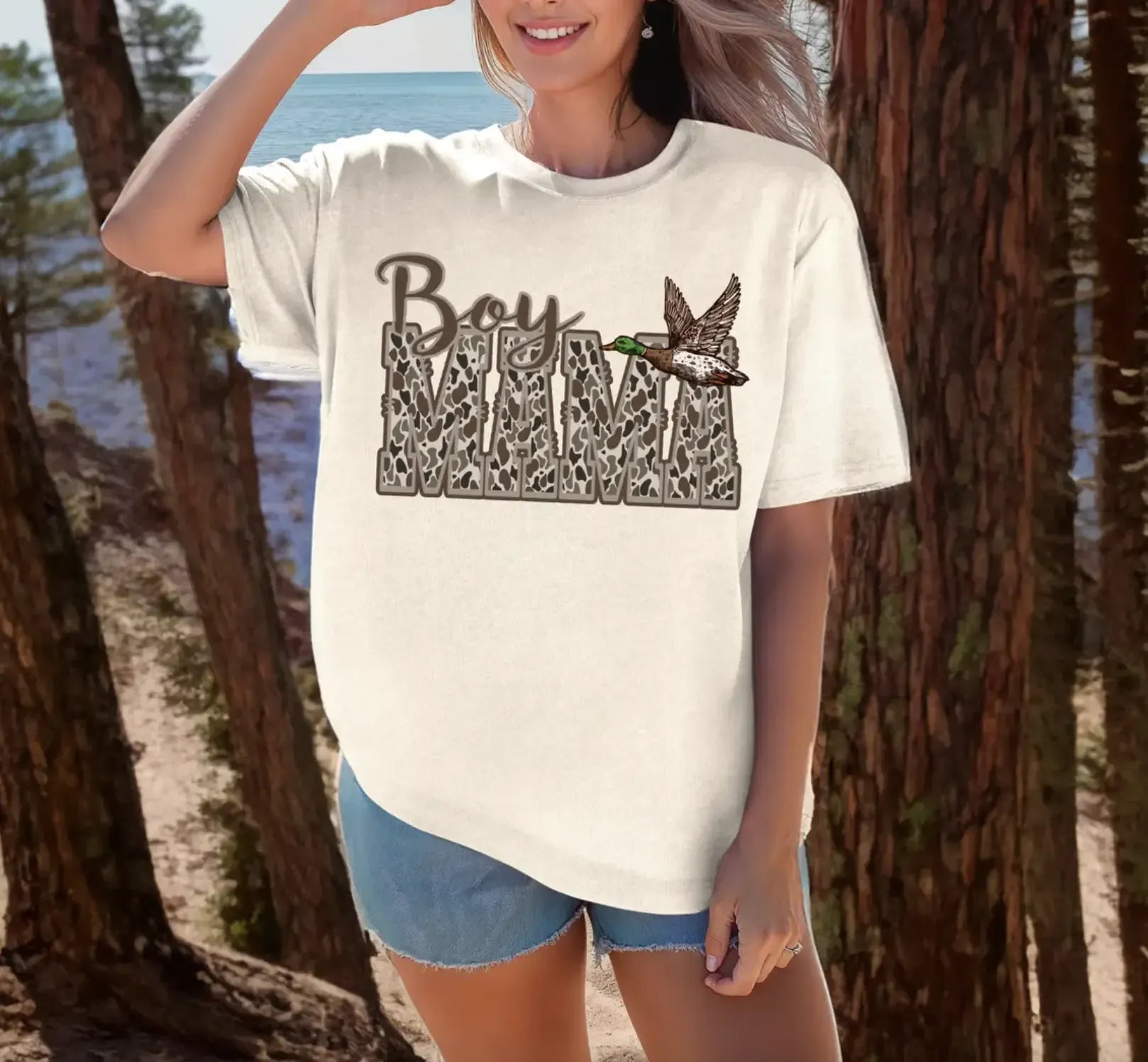 Camo Boy Mama Sweatshirt T-Shirt, Boy Mama Duck Hunting Shirt, Duck Camo Shirt, Camo Mama Hoodie, Old School Camo Shirt, Hunting Season Gift For Her