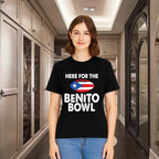 Cotton Here For The BENLlTO Bowl Tee Puerto Rico Flag Football Graphic Unisex T-shirt Summer Casual Round Neck Short Sleeves