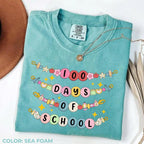 Comfort Colors Little Girl 100 Days of School Bracelet T-Shirt | Retro 100 Days Tee | Teacher Shirt | Back to School Gift for Teacher