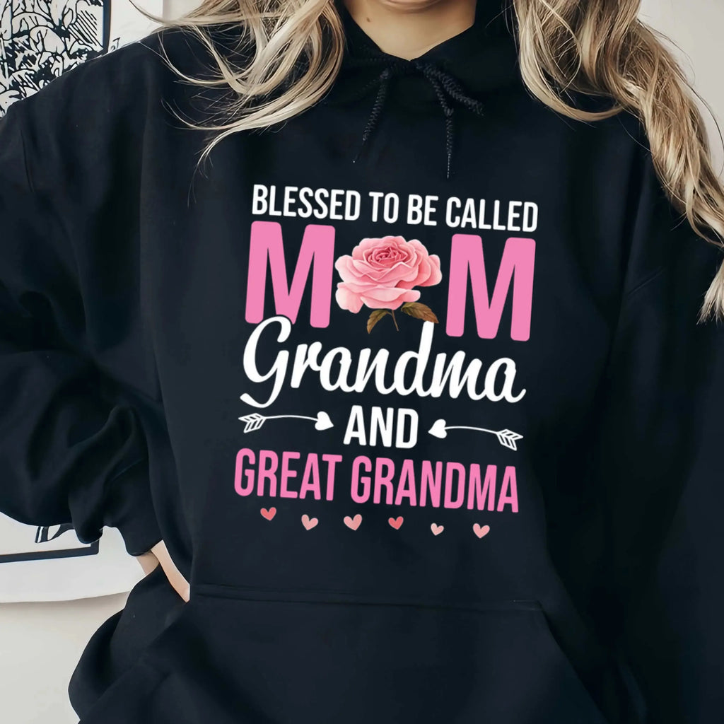 Blessed To Be Called Mom Grandma Great Grandma Soft Crew Neck Tee - Gift for Family