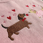 Dachshund Valentine’s Day sweatshirt embroidered sweatshirt