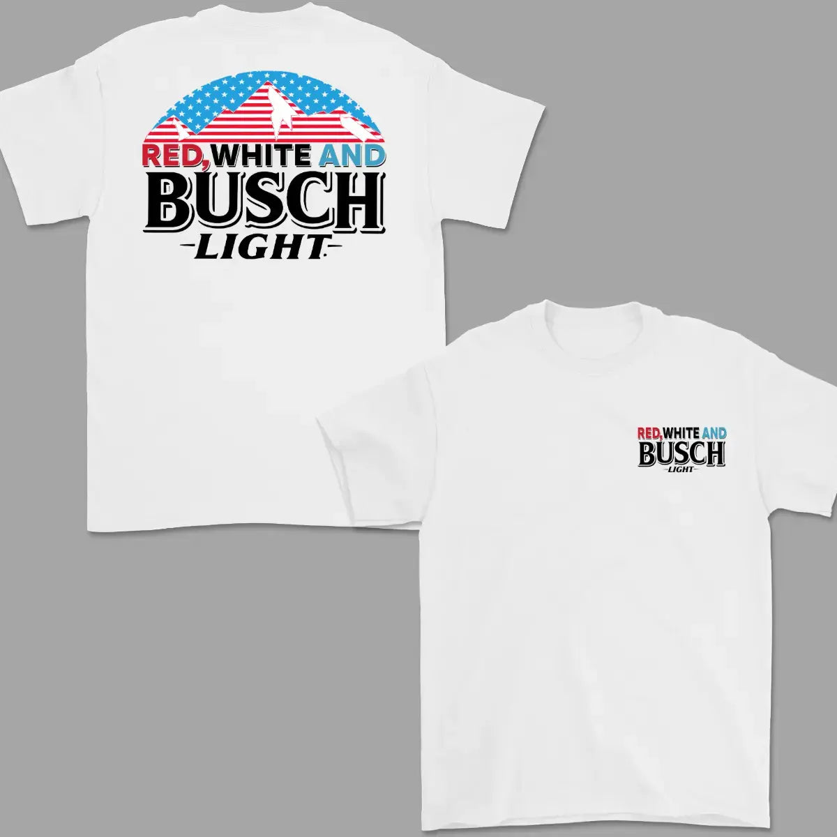 Red, White & Busch Light - Retro 4th of July Drinking Tee