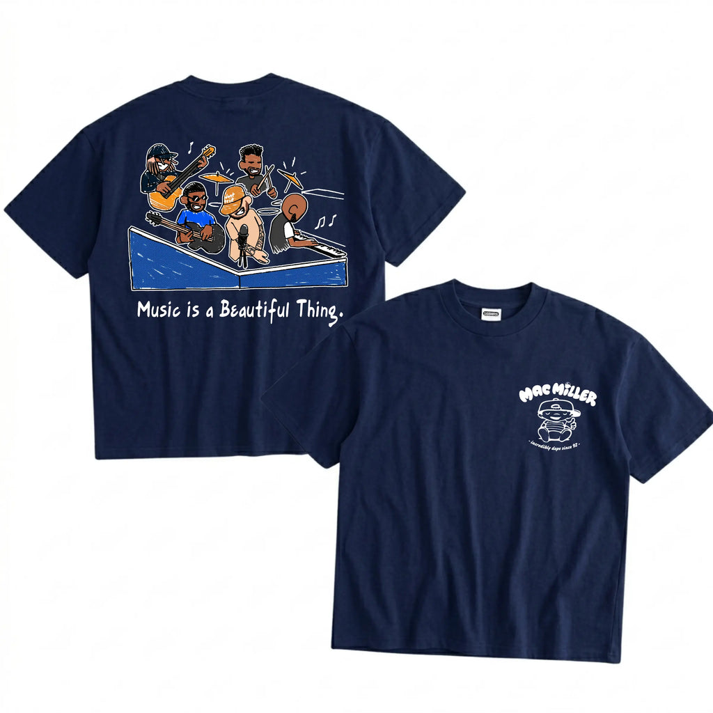 16BARS Music is a Beautiful Thing Shirt Mac Miller Tiny Desk T-Shirt Vintage Graphic Rap Tee Unisex Hip Hop Mac Miller Outfit Gift For Fans All Seasons
