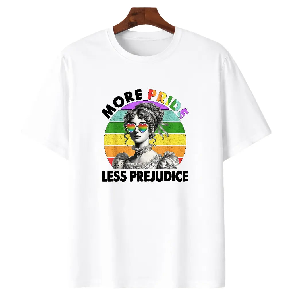 100% Cotton More Pride Less Prejudice Pride Month T-Shirt Fabric Summer pride  parade  outfits