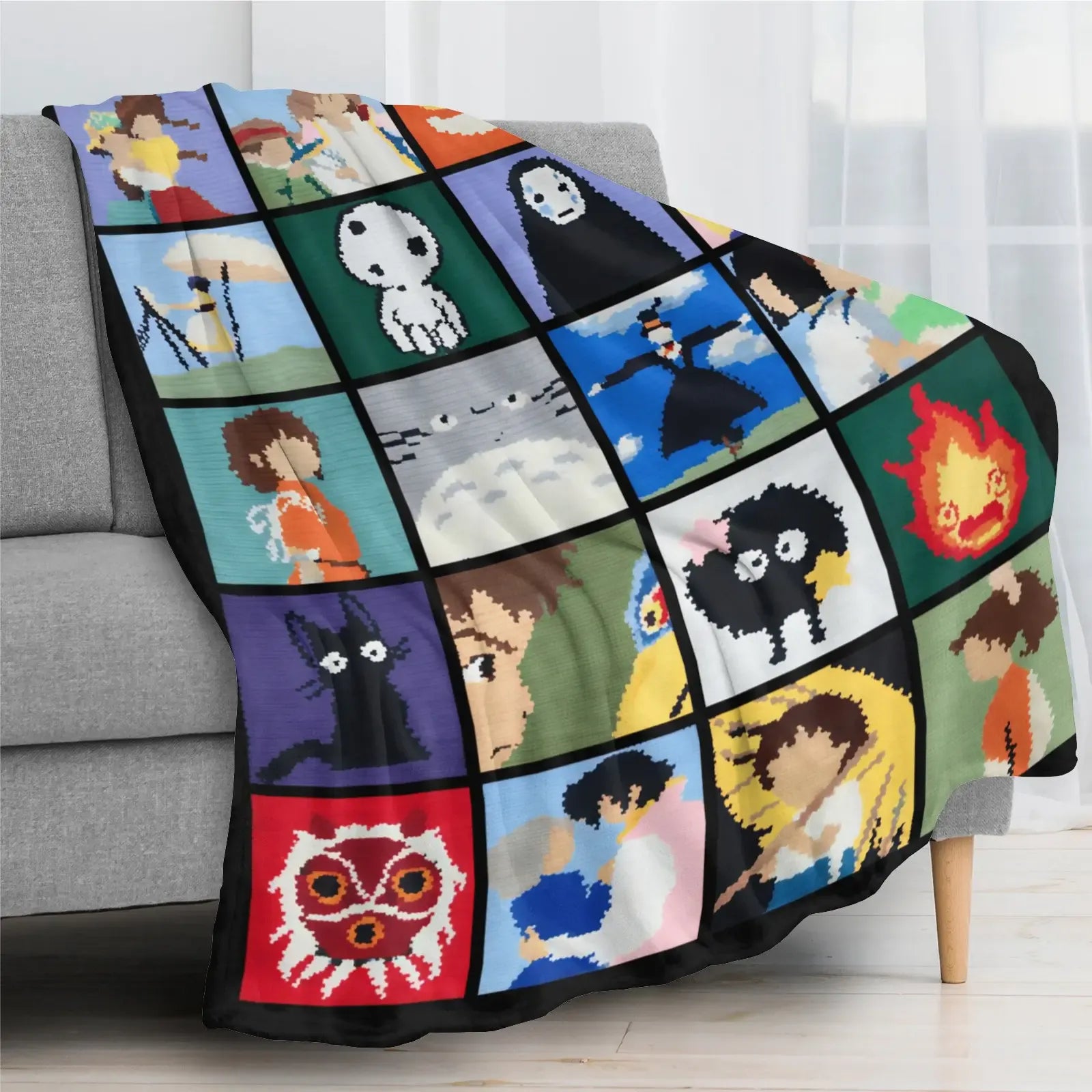 Studio Ghibli Anime Blanket  Soft Funny Throw Blanket Cozy Lightweight Plush Portable Cover Blanket For Sofa,Warm Gift For Birthday,Christmas,Multiple Blanket