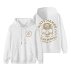„Dirty Hands Clean Money“-Hoodie mit auffälligem Totenkopf-Motiv für Herren – Robuster Streetwear-Pullover – Motivierende Kleidung für den harten Job – Hergestellt in den USA 