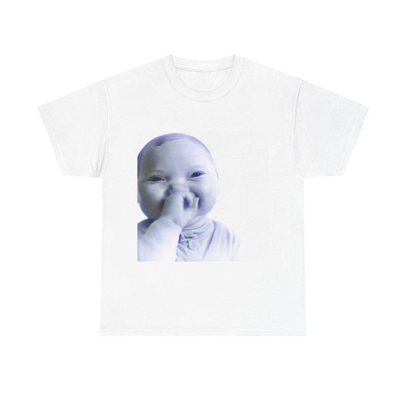 Viral AI Baby Laughing Meme Shirt – Tuff “Holding Back a Laugh” Tee, Funny Trend Y2K Streetwear Niche Baby Graphic T-Shirt