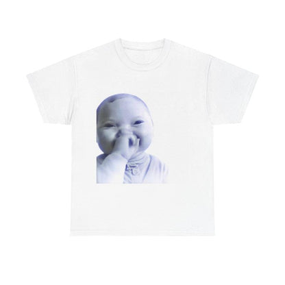 Viral AI Baby Laughing Meme Shirt – Tuff “Holding Back a Laugh” Tee, Funny Trend Y2K Streetwear Niche Baby Graphic T-Shirt
