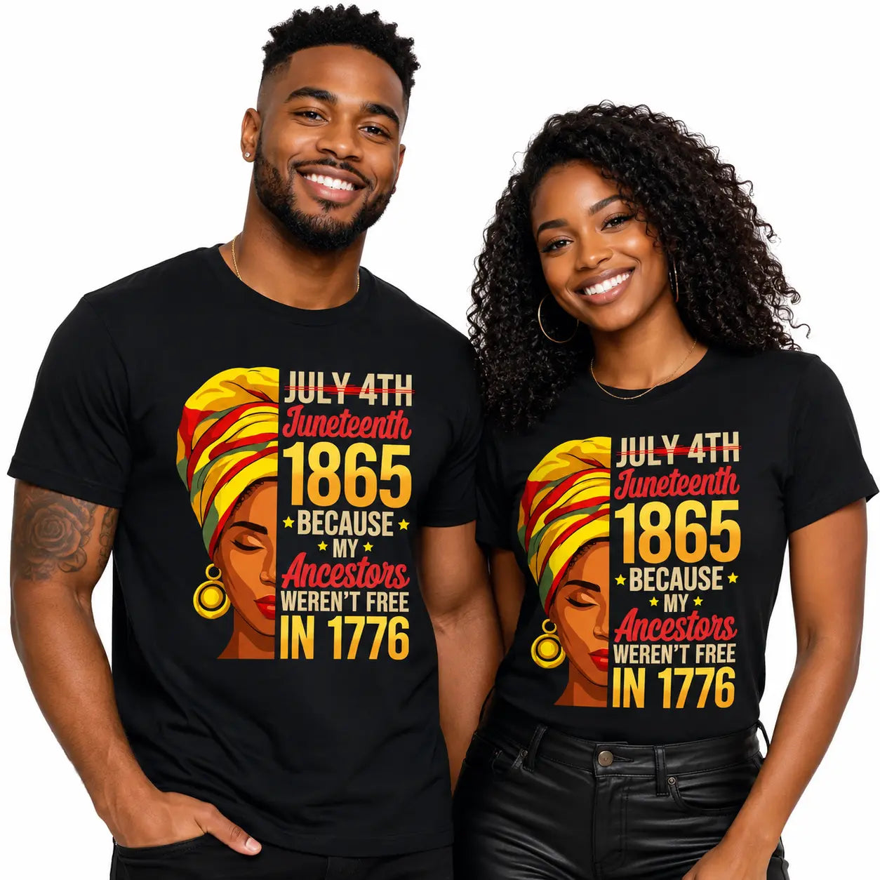 Juneteenth 1865 Freedom Day Graphic T-Shirt, Trendy Printed T-Shirts for Men & Women, Black History Celebration Tee, Cute Tops & Women's Printed Tees, Cultural Heritage Print, Loose Fit Cotton Unisex Shirt