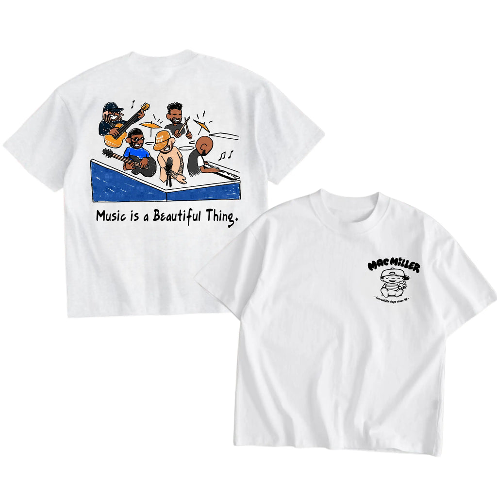 16BARS Music is a Beautiful Thing Shirt Mac Miller Tiny Desk T-Shirt Vintage Graphic Rap Tee Unisex Hip Hop Mac Miller Outfit Gift For Fans All Seasons