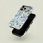 Blue Hydrangea Aesthetic Phone Case – Cute Floral Shockproof Case for iPhone 11–17