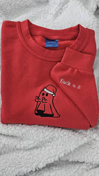 Weihnachtshoodies mit Geistermotiv und Mittelfinger 