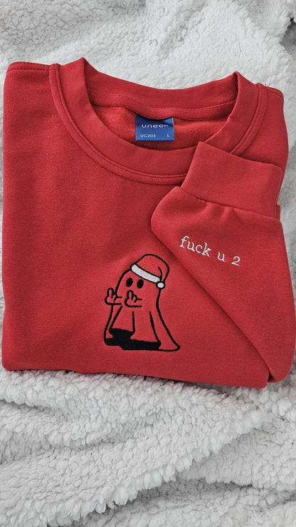 Ghost Middle Finger Christmas Hoodies