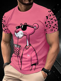 Men's Fashion Casual T-Shirt - 100% Polyester, Crew Neck Short Sleeve, Machine Washable, Four Seasons Comfort, Daily Wear | Crew Neck T-Shirt | Smooth Textured Fabric