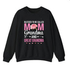 Blessed To Be Called Mom Grandma Great Grandma Soft Crew Neck Tee - Gift for Family