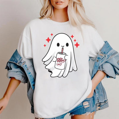 Halloween Ghost Shirt, Ghost Tee, Funny Skeleton Halloween T-Shirt, Spooky Graphic Top, Funny Paranormal Apparel