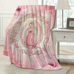 Virgin Mary Printed Flannel Blanket Soft Funny Throw Blanket
