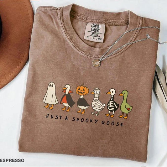 Comfort Colors Halloween Goose shirt, just a Spooky Goose t-shirt, Funny Halloween shirt