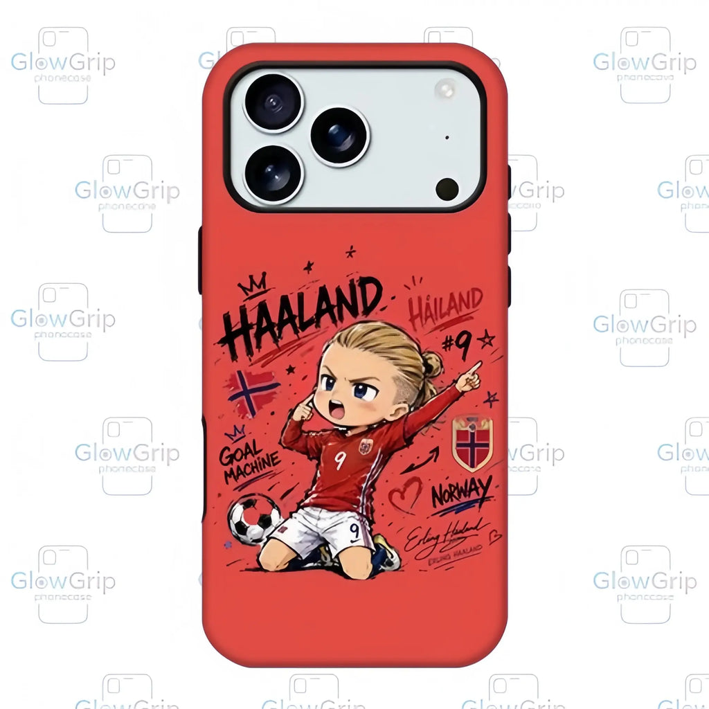 Cute Q-Version Cartoon Football Star MagSafe Case – Graffiti Soccer Athlete Cover for iPhone 17 Pro Max