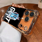 Electroplated Transparent Airbag Case for iPhone 17–11 – Anti-Drop Football Player Phone Cover