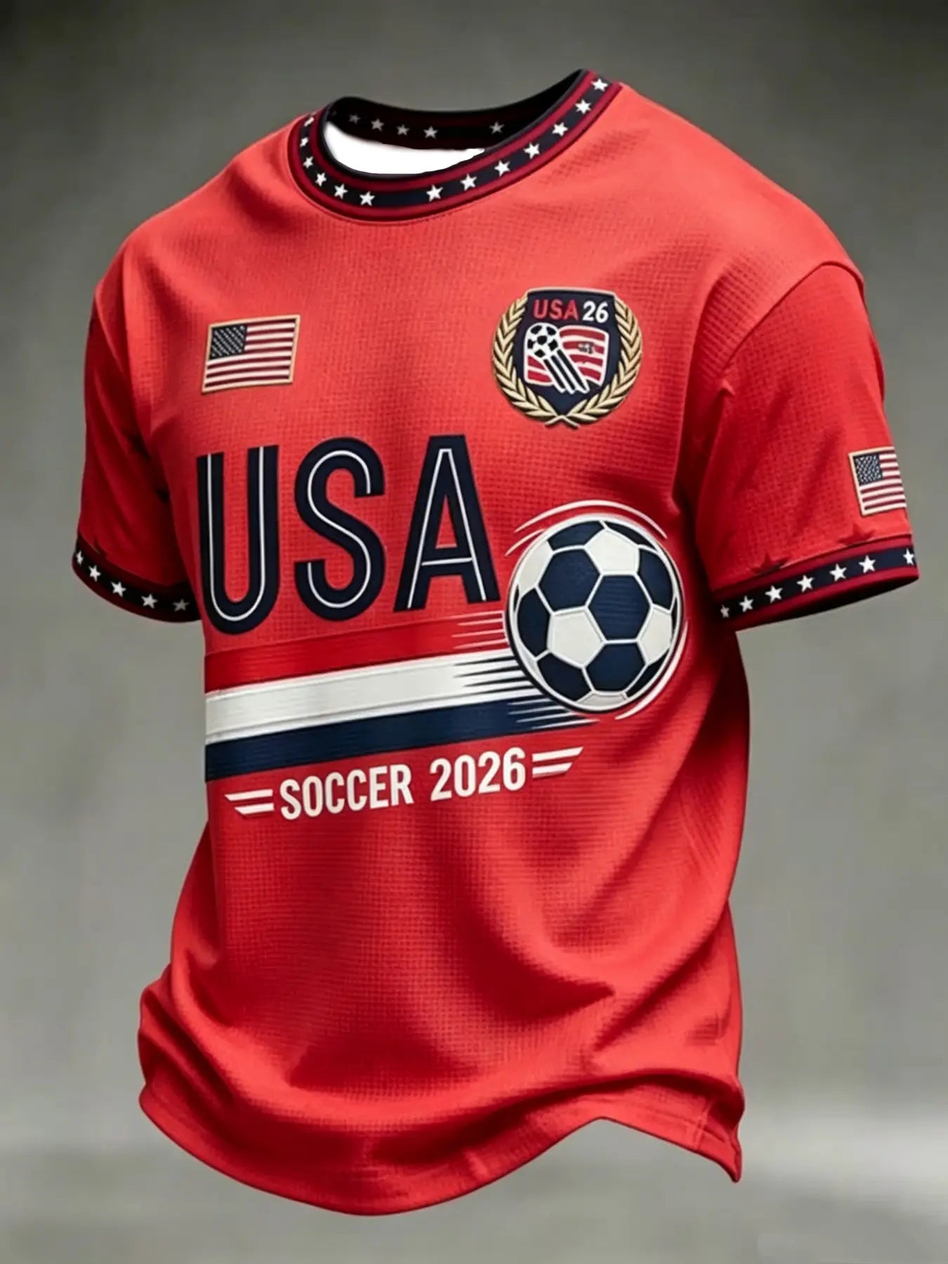 USA 2026 Soccer Fan Jersey - Men's Patriotic Summer Tee