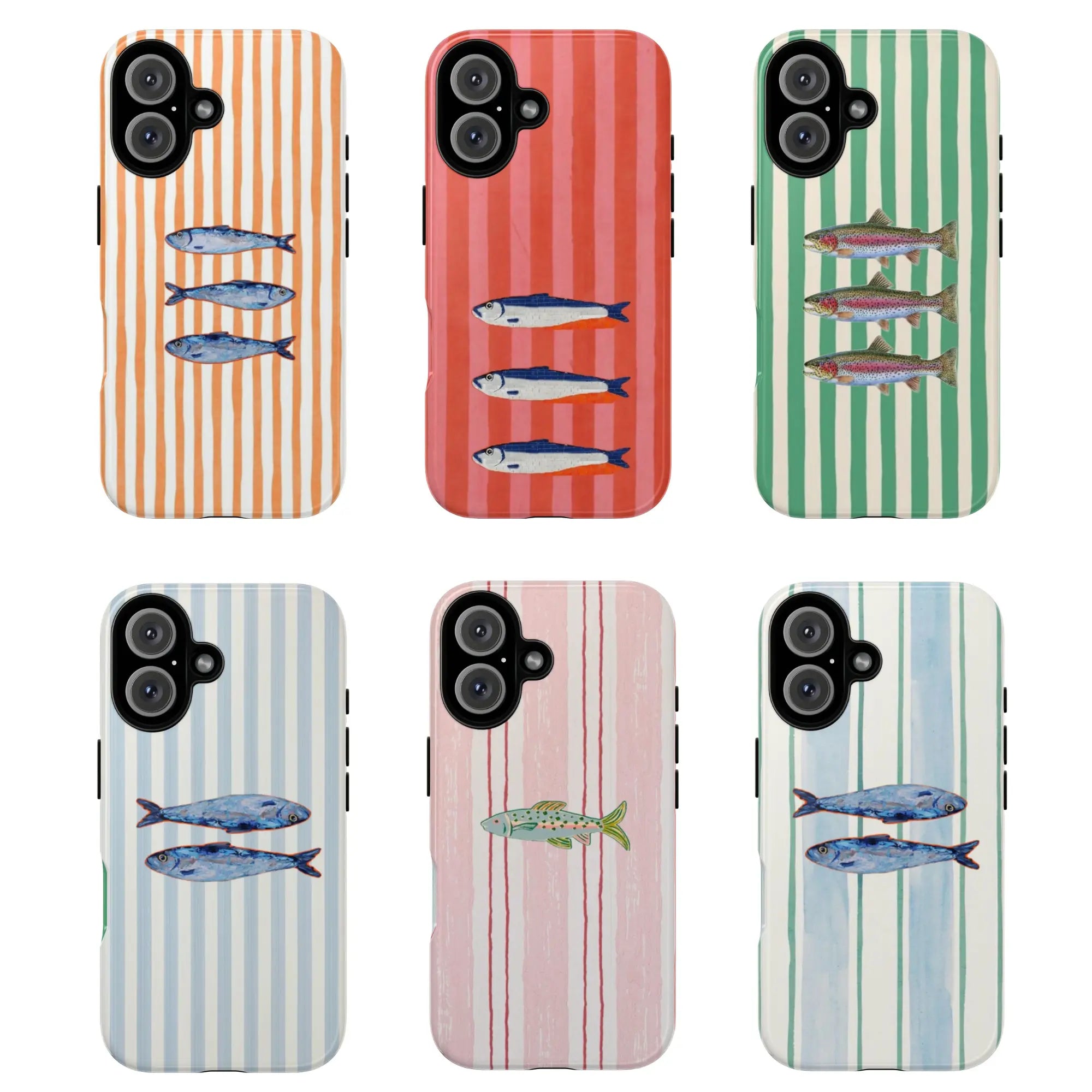 Mediterranean Sardine Aesthetic Striped Phone Cover