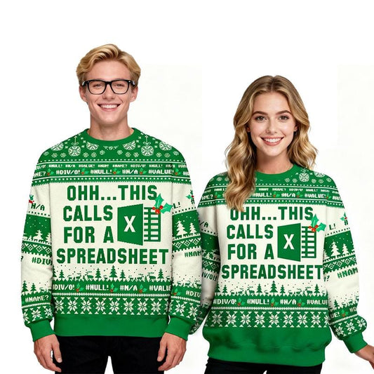 Geeksoutfit Geeky Ugly Sweater Round Neck Long Sleeve Christmas Sweater Perfect for Fall and Winter Casual Knitwear for Men and Women