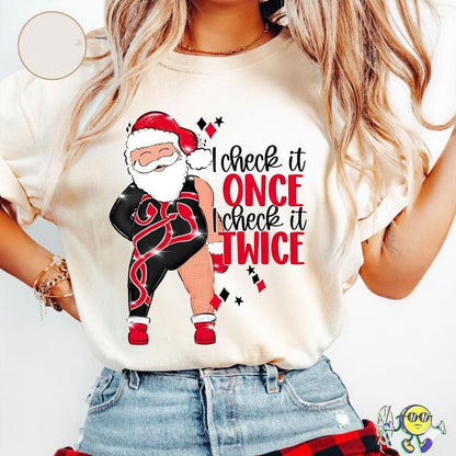 Santa I Check It Once O Check It Twice Era Inspired Unisex T-shirt Sweatshirt Hoodie