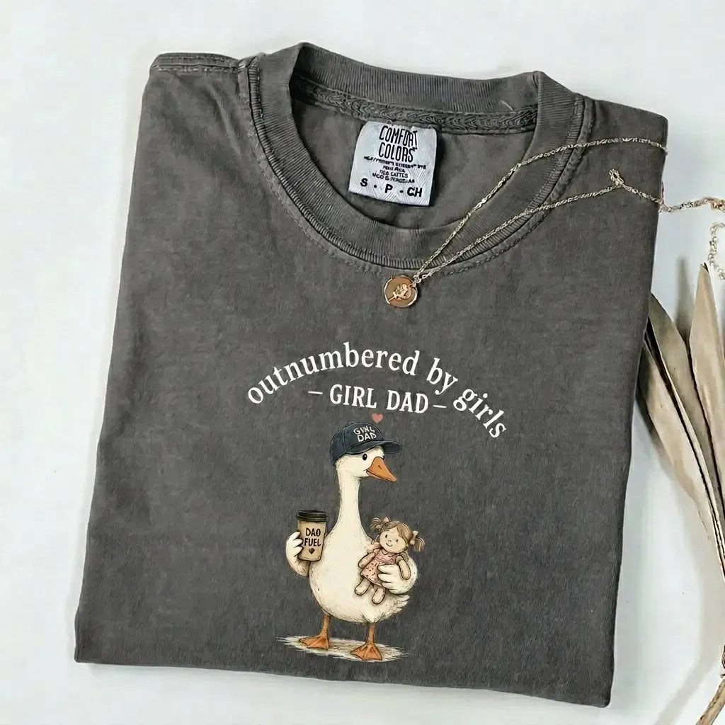 "Girl Dad" Duck Graphic Tee - Comfort Colors Funny Father’s Day Gift Shirt