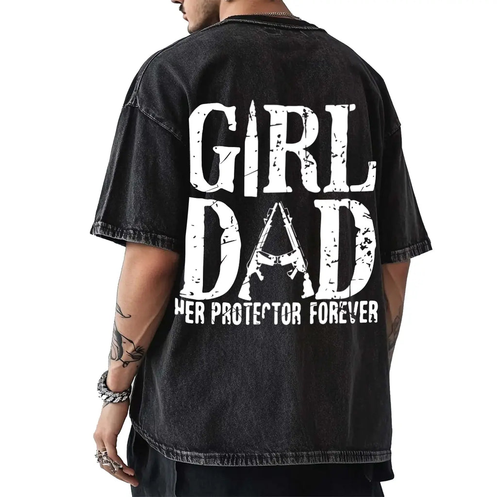 Girl Dad Her Protector Shirt, Dad With Daughter Shirt, Father Daughter Tee, Best Dad Shirt, Protective Father Tee