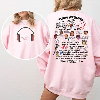 Funny Not Today Vecna Shirt, Never Ending Story 2 sides Sweatshirt, Christmas Things Sweater, Retro Graphic Crewneck, Gift for Stranger Shirt Things Hoodie