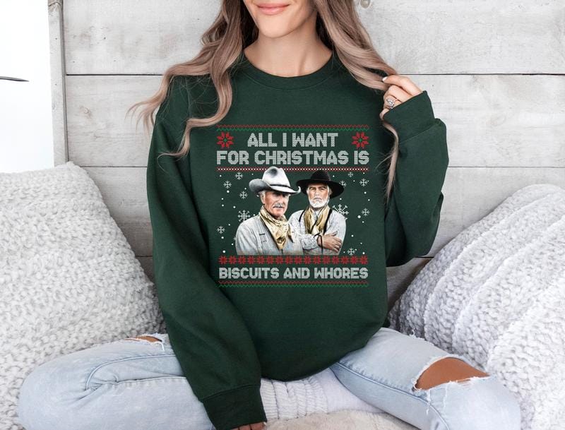 Lustiges Weihnachts-Sweatshirt mit Filmzitat, witziges Western-Shirt, Weihnachtsgeschenk 