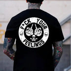 F*ck Your Feelings Skull Tee - Bold Statement Graphic T-shirt | Limited Edition Streetwear Casual Angel graphic tee shirts men