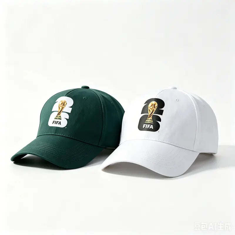 FIFA Commemorative Edition 2026 World Cup Trophy Silhouette Hat in White Green Black Collectible Fan Gear, Baseball Cap,victory cap,casual team cap