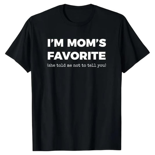 Funny Moms Favorite Son Daughter I'm Mom's Favorite T-Shirt Golf Gift for Men and Women Summer Wear