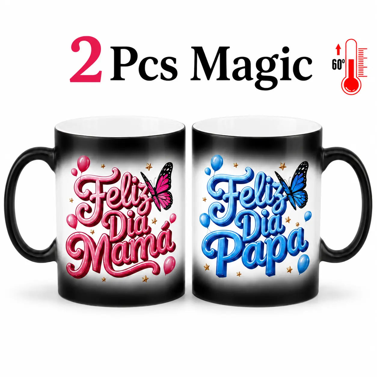 "Feliz Dia Papa" Color Changing Mug |   Regalo Para Papá Secret Heat Reveal Magic Coffee Cup, Best Spanish Father's Day Gift for Dad Father in Law from Daughter Son, 11oz Heat Sensitive Ceramic Drinkware