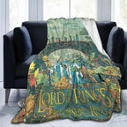 Lord Of The Rings Flannel Throw Middle Earth Landscape Ultra Soft Warm Fabric All Season Comfort Perfect For Sofa Bed nap Chair Decor Durable Machine Washable Long Lasting Quality blankets ultra-soft throw blanket