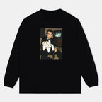 RETRO GAME Unisex Oversized T-Shirt &amp; Sweatshirt mit Rundhalsausschnitt und Printdesign, hochwertiger Druck, atmungsaktives Langarmshirt für lässigen Tragekomfort, Streetwear-Mode für Damen und Herren, Top für den Alltag 091602 