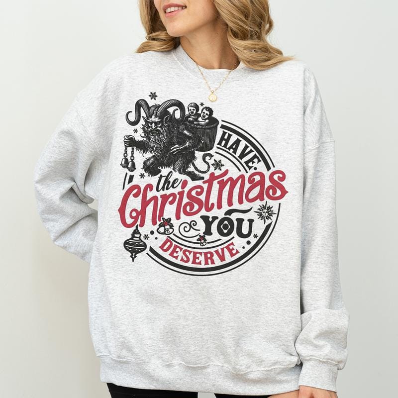 Krampus Christmas Sweatshirt, Sarcastic Funny Christmas Krampusnacht, Spooky Christmas Crewneck, Dark Horror Xmas, Dark Humor Sweater