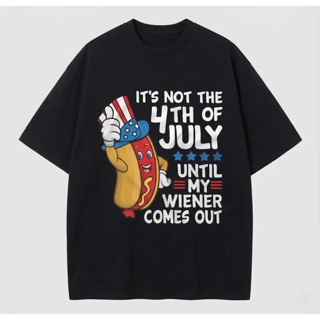 4th of July Funny Wiener T-shirt Partying Grilling Fourth Humor Gift Shirt hot dog bbq Mens offensive Tee Shirt