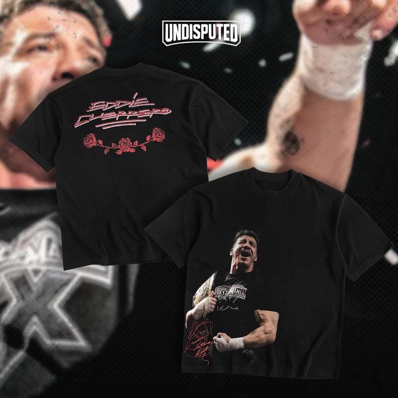UNDISPUTED Eddie Guerrero Latino Heat WWE Champion Heavy Cotton Shirt Wrestlemania XX Tshirt Lucha Wrestling Libre Hoodie Fan Apparel Menswear Direct-to-garment Breathable Printing