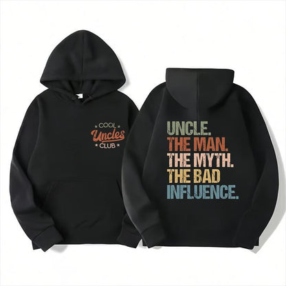 Cool Uncles Club The Man Myth Bad Influence Double Sides Shirt, Funny Uncle Gifts, Best Uncle Ever Shirt, Cool Uncle T-shirt,Gift for Uncle Cotton Tee