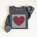 Retro Valentines Heart Sweatshirt – cute love design for women, moms, and teachers; cozy Valentine shirt perfect for spreading sweet holiday vibes.