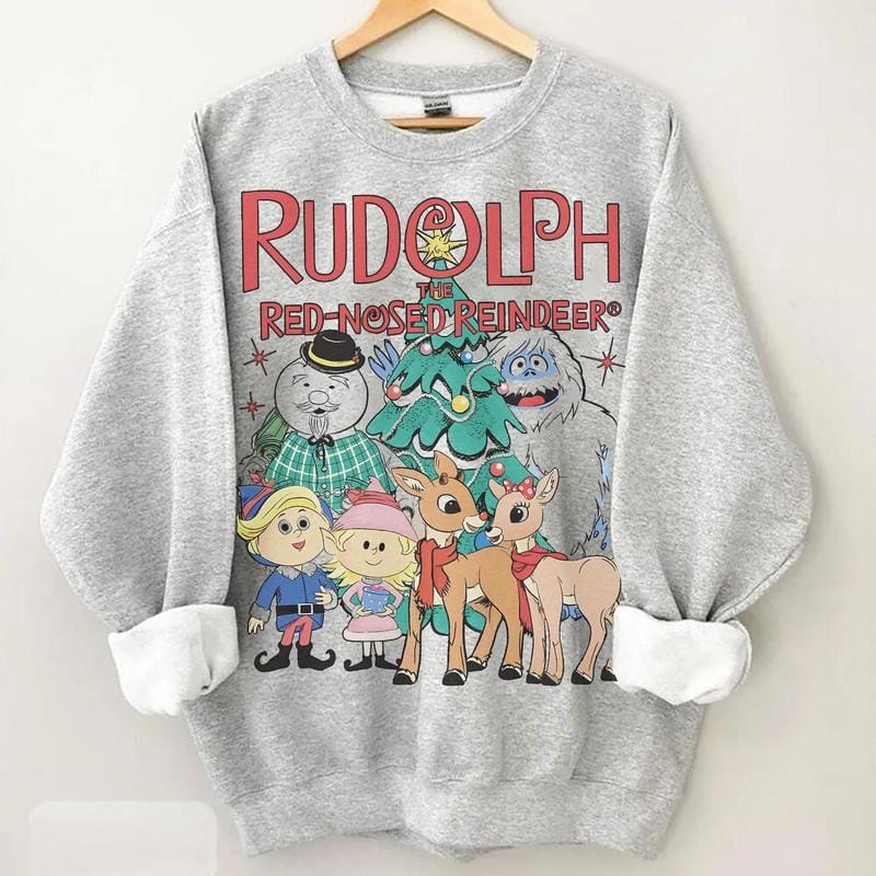 Vintage Look Rudolph Sweatshirt, Christmas Crewneck, Retro Christmas, Vintage Christmas, Rudolph The Red Nose Reindeer Shirt