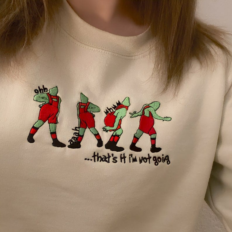 Besticktes „Das war’s, ich gehe nicht“-Sweatshirt, hässlicher Weihnachtspullover, lustiges Weihnachtsshirt, Weihnachtsgeschenk, Frohe-Weihnachten-Sweatshirt 