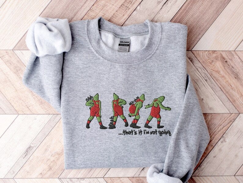 Besticktes „Das war’s, ich gehe nicht“-Sweatshirt, hässlicher Weihnachtspullover, lustiges Weihnachtsshirt, Weihnachtsgeschenk, Frohe-Weihnachten-Sweatshirt 